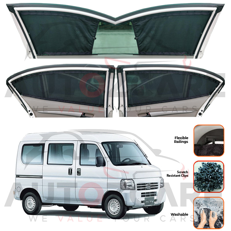 Honda Acty Custom Car Sliding Curtains - Model 1999-2009