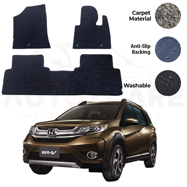 Honda BRV Fitting Carpet Floor Mat 3PCS - Model 2017-2019