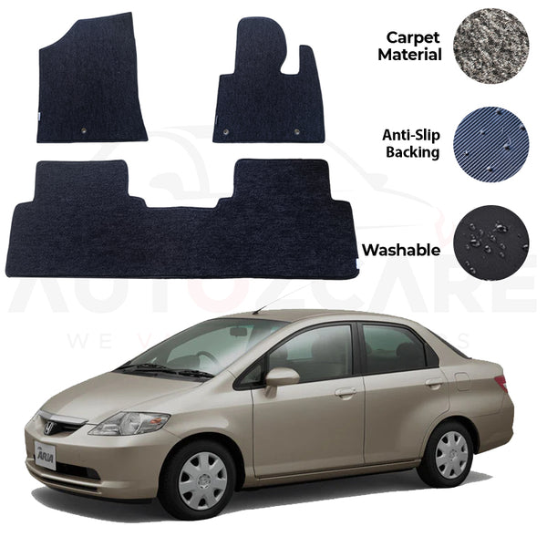 Honda City Fitting Carpet Floor Mat 3PCS - Model 2006-2008