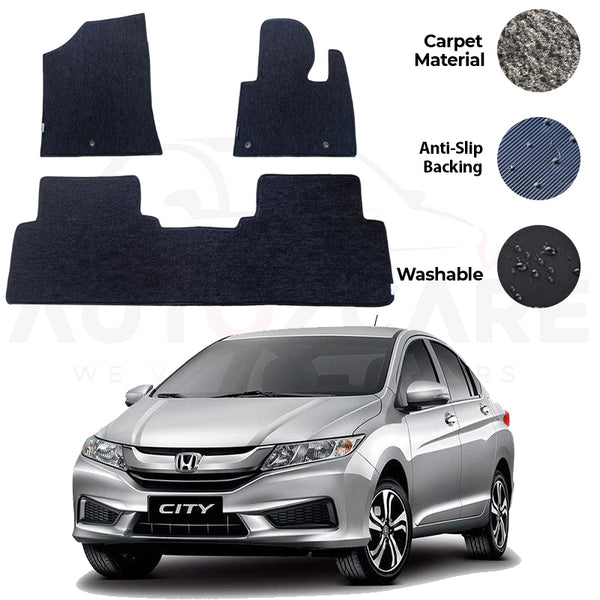 Honda City Fitting Carpet Floor Mat 3PCS - Model 2017-2021