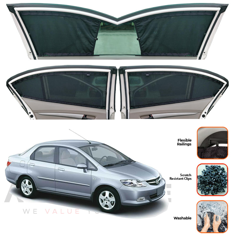 Honda City Custom Car Sliding Curtains - Model 2003-2008