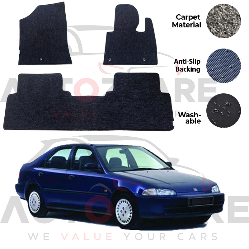 Honda Civic Genuine Fitting Carpet Floor Mat 3PCS - Model 1992-1995