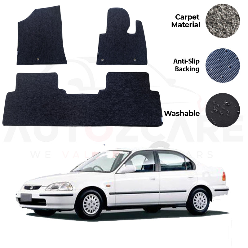 Honda Civic Fitting Carpet Floor Mat 3PCS - Model 1996-1999