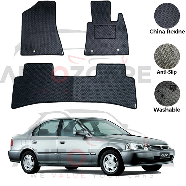Honda Civic China Rexine Floor Mat 3PCS - Model 1996-2001