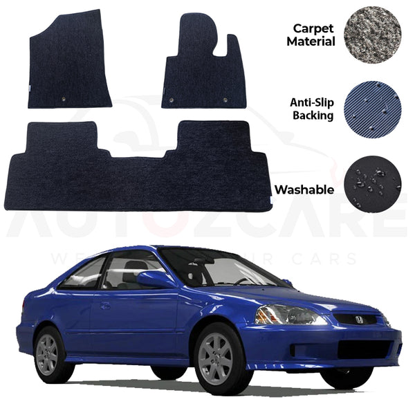 Honda Civic Fitting Carpet Floor Mat 3PCS - Model 1999-2001