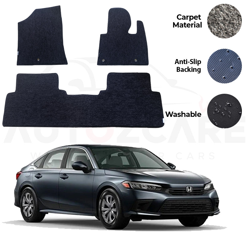 Honda Civic Fitting Carpet Floor Mat 3PCS - Model 2022-2023