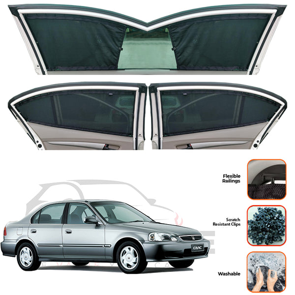 Honda Civic Custom Car Sliding Curtains - Model 1996-2002