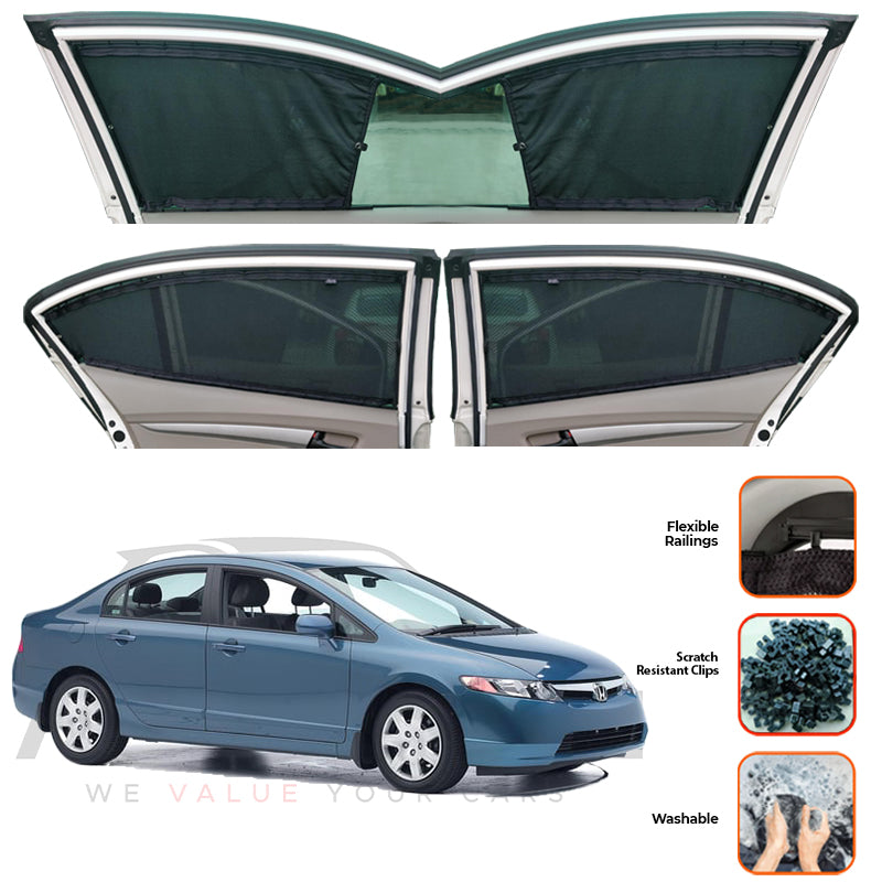 Honda Civic  Custom Car Sliding Curtains - Model 2002-2005