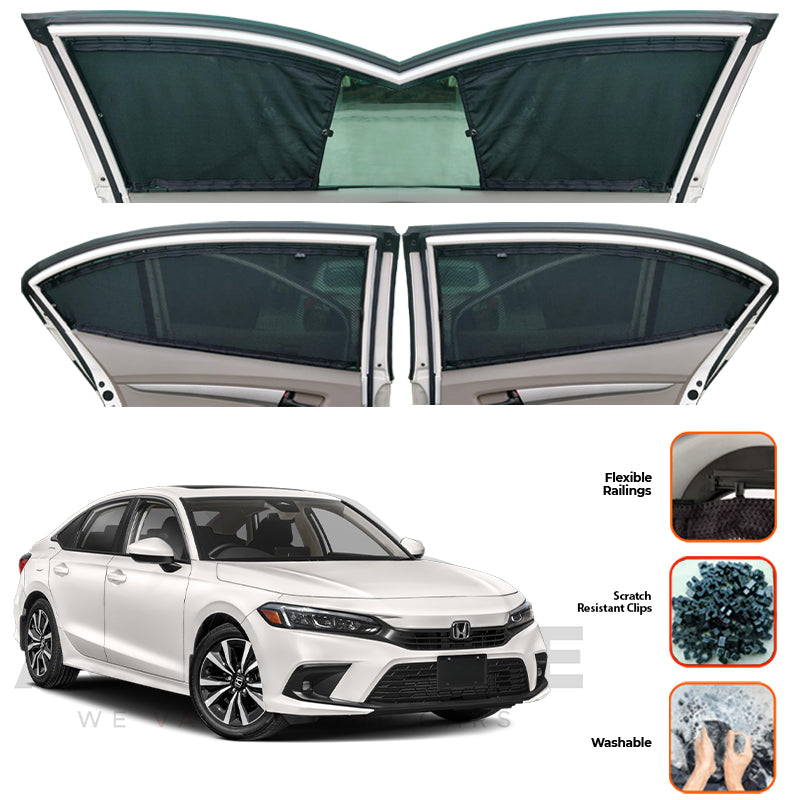 Honda Civic  Custom Car Sliding Curtains - Model 2022-2024