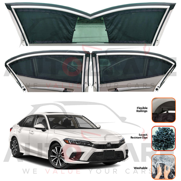 Honda Civic  Custom Car Sliding Curtains - Model 2022-2024
