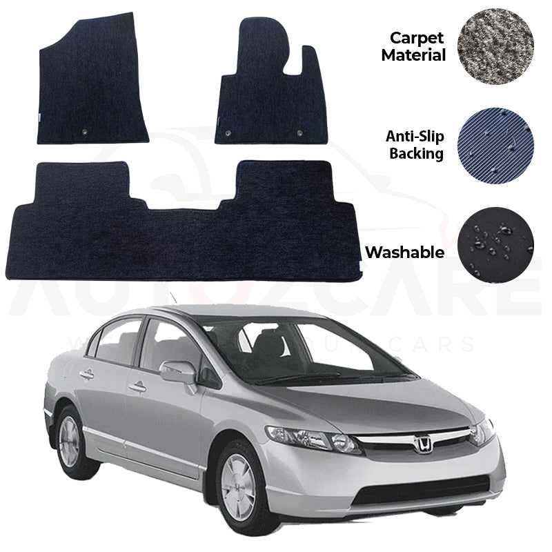 Honda Civic Hybrid Fitting Carpet Floor Mat 3PCS - Model 2001-2005