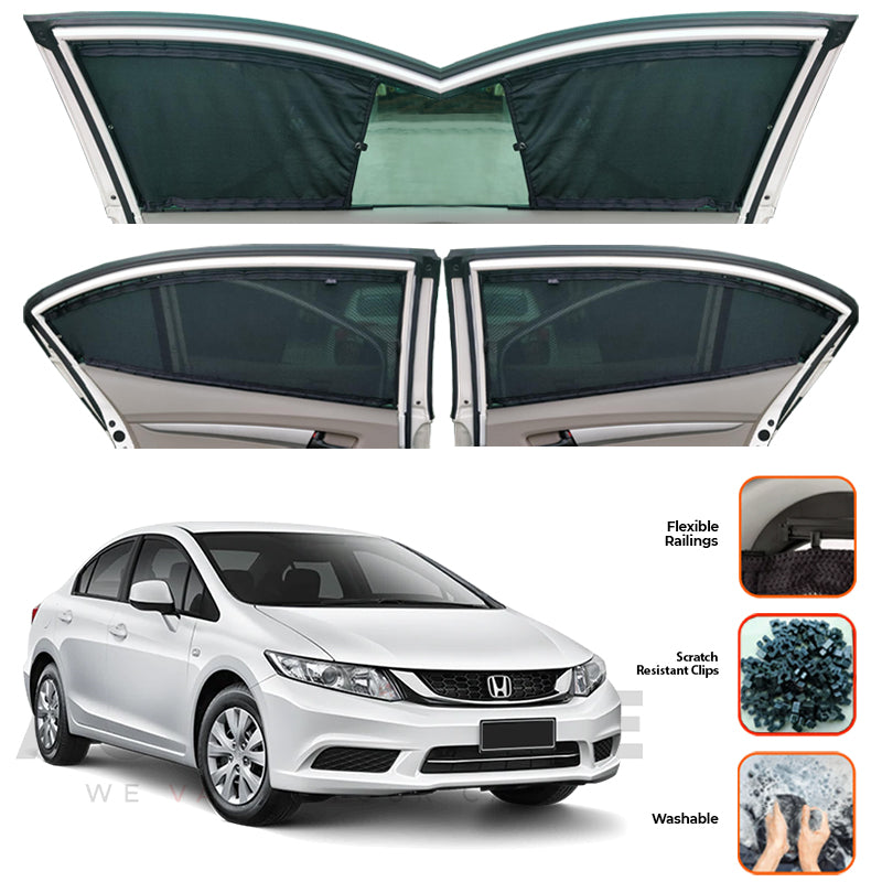 Honda Civic Rebirth Custom Car Sliding Curtains - Model 2013-2016