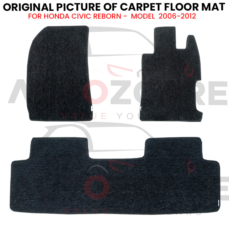 Honda Civic Reborn Genuine Fitting Carpet Floor Mat 3PCS - Model 2006-2012