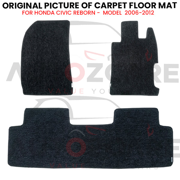 Honda Civic Reborn Genuine Fitting Carpet Floor Mat 3PCS - Model 2006-2012
