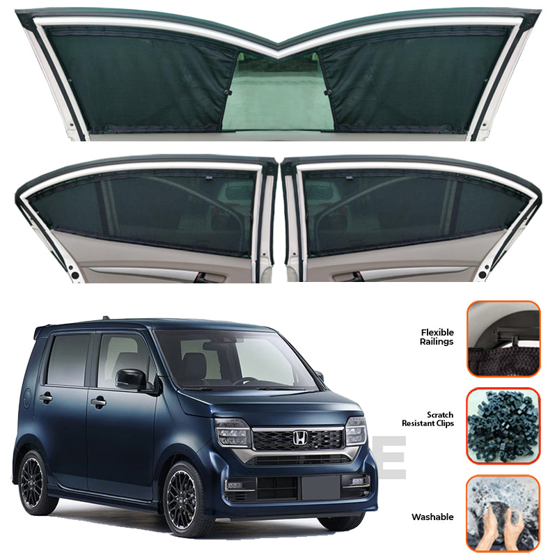 Honda N Wgn Custom Car Sliding Curtains - Model 2020-2025
