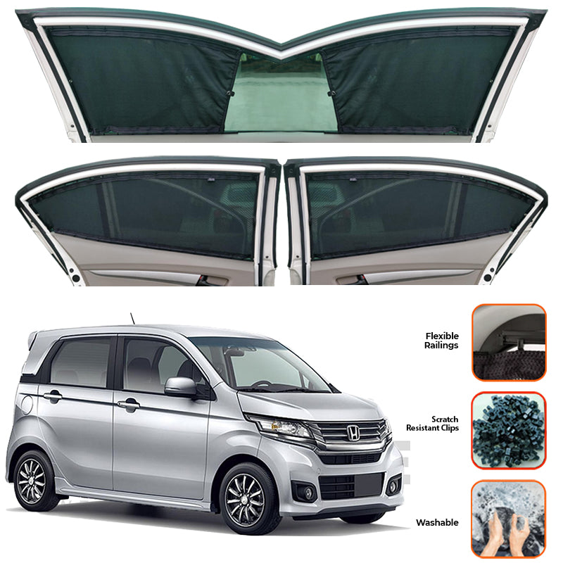Honda N Wgn Custom Car Sliding Curtains - Model 2013-2019