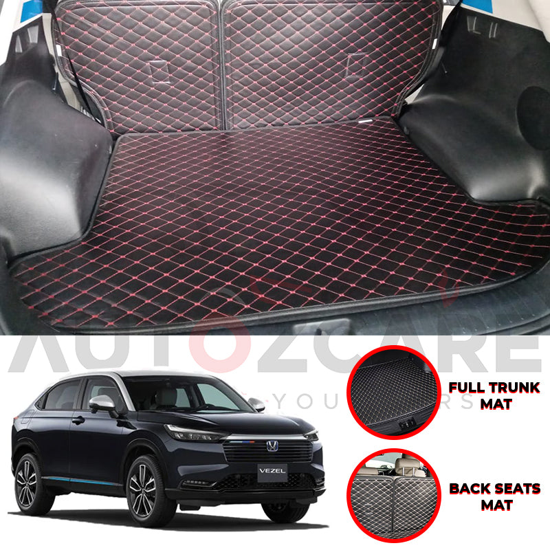 Honda Vezel Custom Car Complete 7D Cabine Mat | Complete 7d Trunk Room Mat- Model 2021-2025