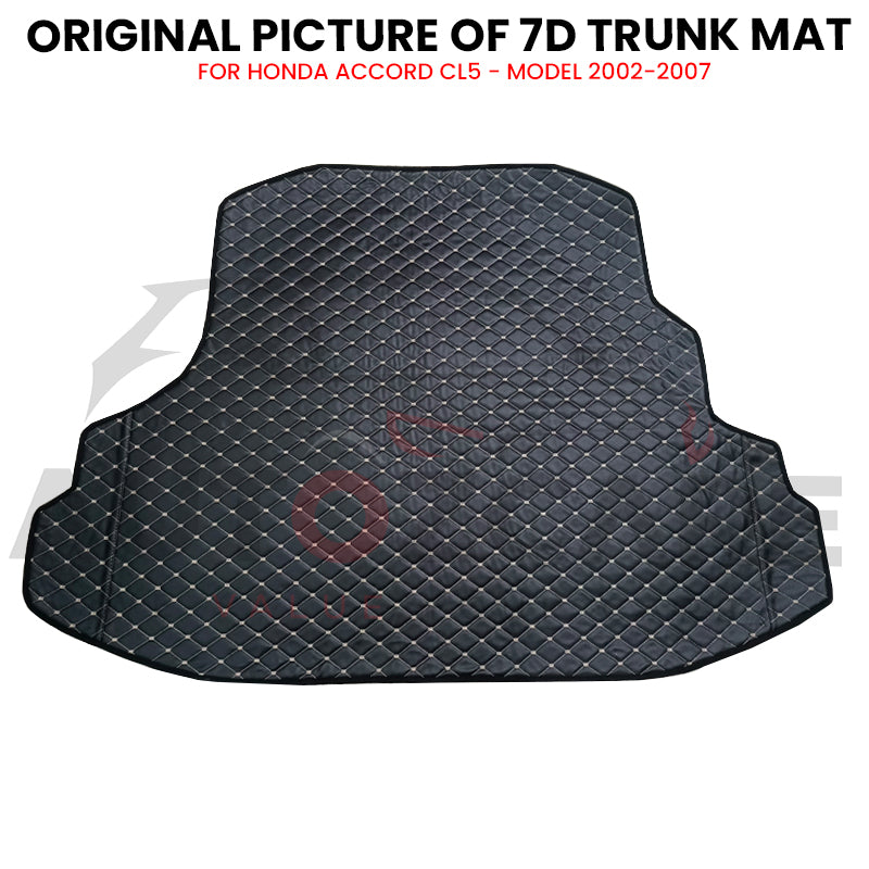 Honda Accord CL5 7D Custom Car Trunk Mat - Model 2002-2007