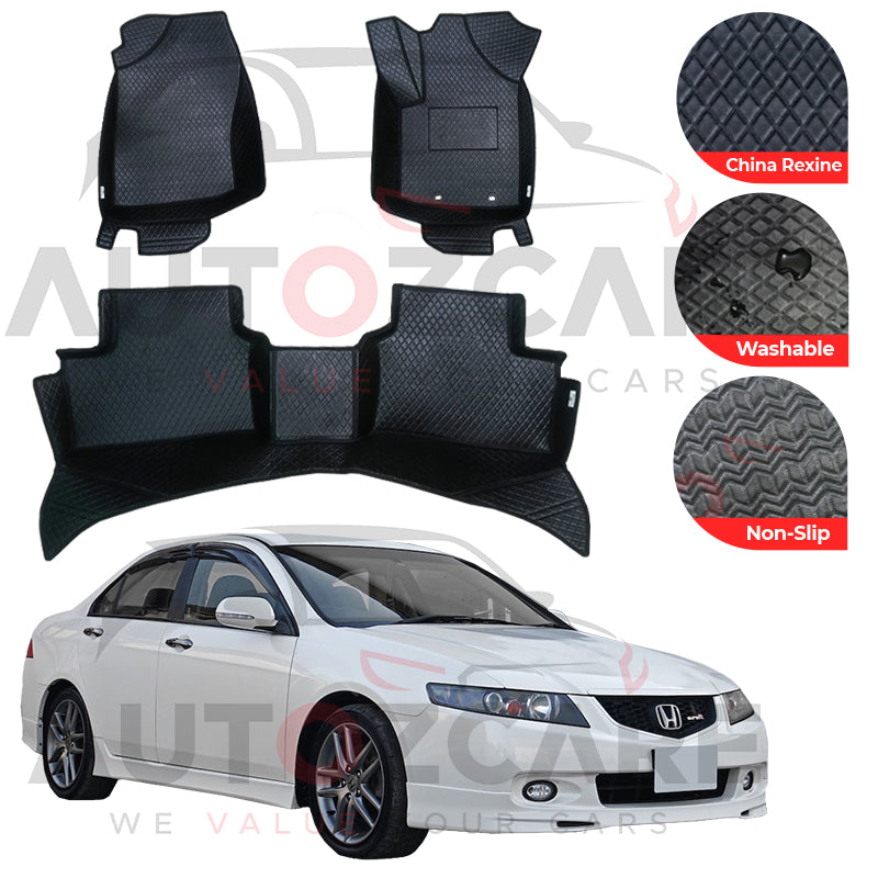 Honda Accord CL7/CL9 China Rexine Floor Mat (Tray Style) 3PCS - Model 2002-2007