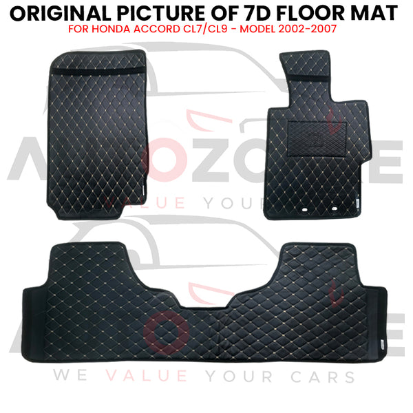 Honda Accord CL7/CL9 7D Floor Mat (Flat Style) 3PCS - Model 2002-2007