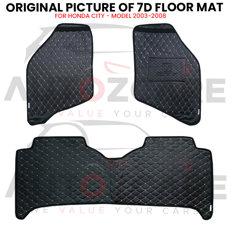 Honda City 7D Floor Mat (Flat Style) 3PCS - Model 2003-2008