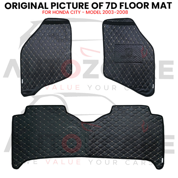 Honda City 7D Floor Mat (Flat Style) 3PCS - Model 2003-2008