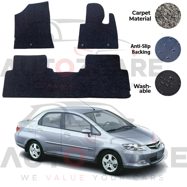 Honda City Fitting Carpet Floor Mat 3PCS - Model 2003-2008