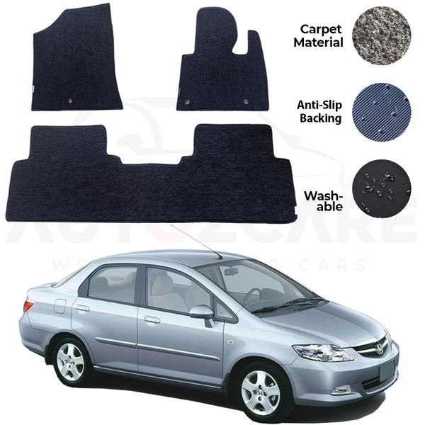 Honda City Fitting Carpet Floor Mat 3PCS - Model 2003-2008