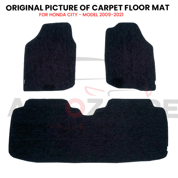 Honda City Genuine Fitting Carpet Floor Mat 3PCS - Model 2009-2021