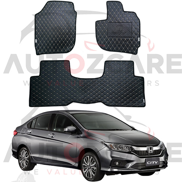 Honda City 7D Floor Mat (Flat Style) 3PCS - Model 2022-2025