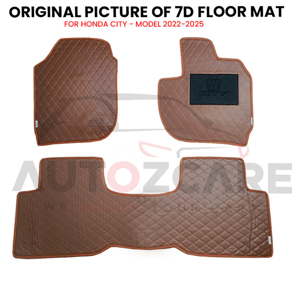 Honda City 7D Floor Mat (Flat Style) 3PCS - Model 2022-2025