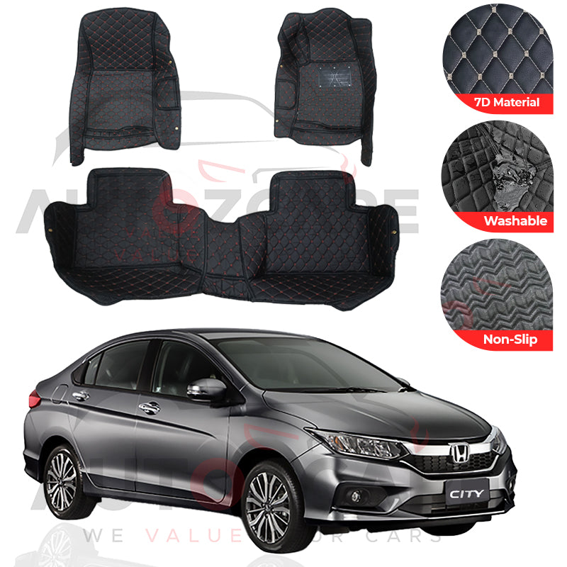 Honda City 7D Floor Mat (Tray Style) 3PCS - Model 2022-2025