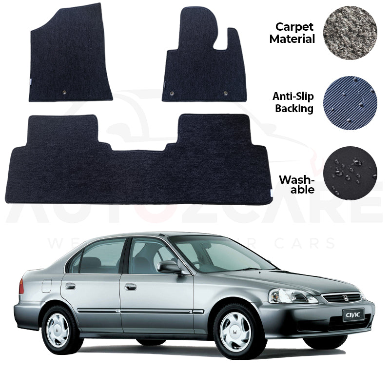 Honda Civic Fitting Carpet Floor Mat 3PCS - Model 1996-2001