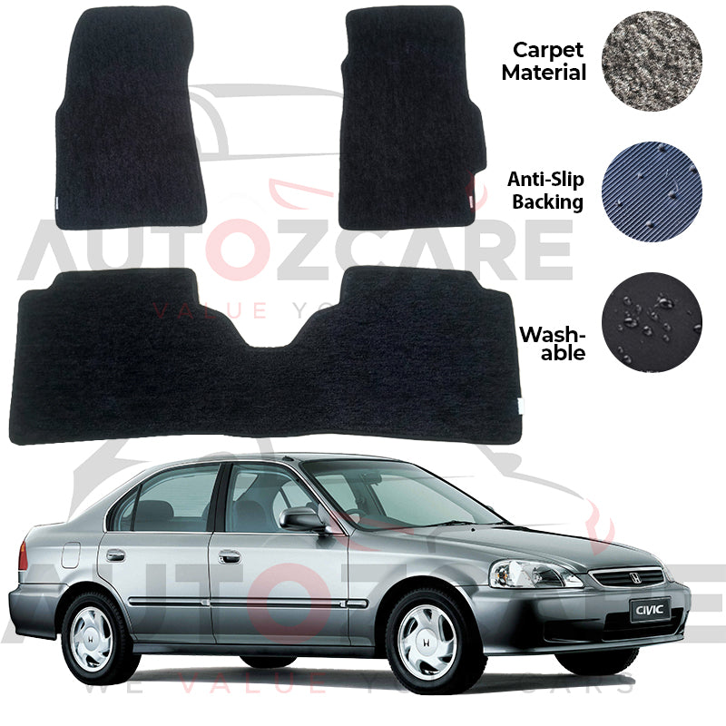 Honda Civic Fitting Carpet Floor Mat 3PCS - Model 1996-2001