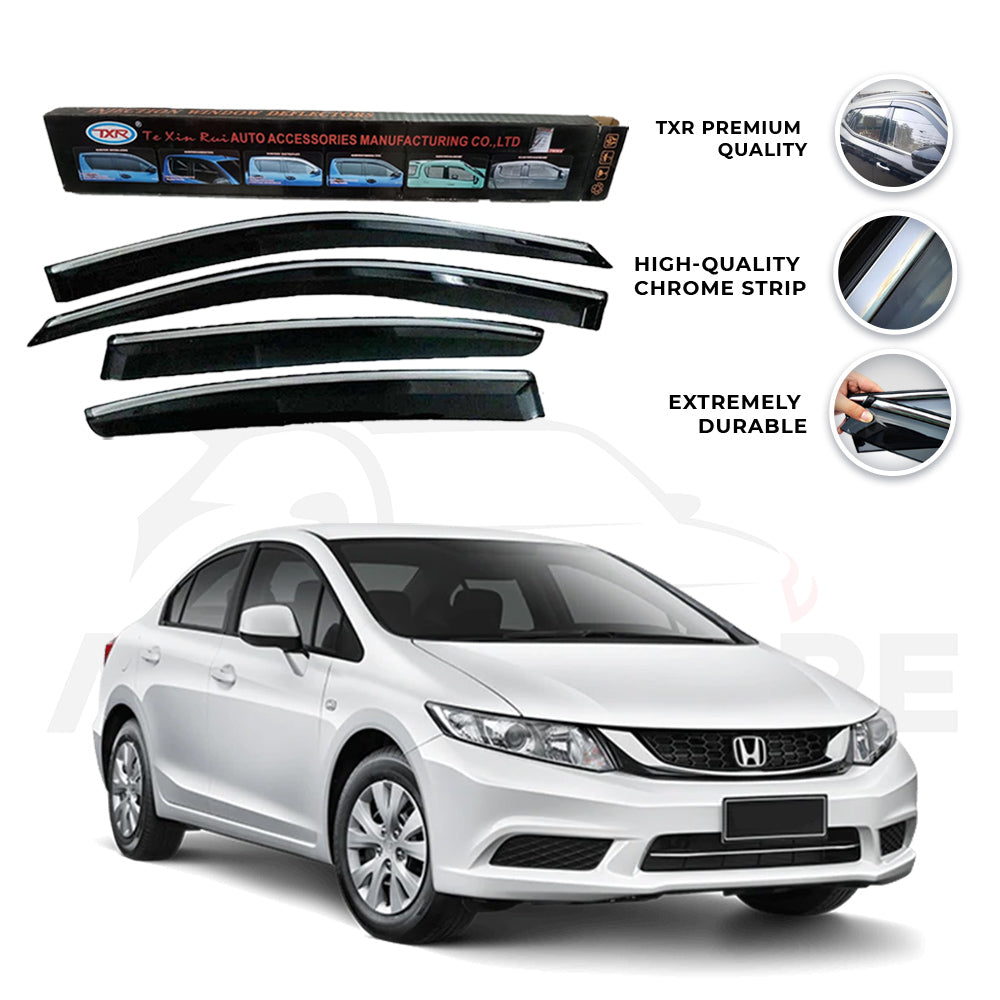 Honda Civic Rebirth TXR Air press sun visor with chrome - Model 2012-2016