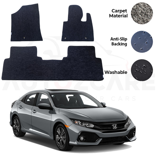 Honda Civic X Genuine Fitting Carpet Floor Mat 3PCS - Model 2017-2021