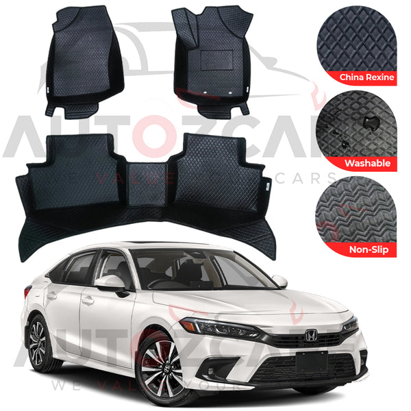 Honda Civic China Rexine Floor Mat (Tray Style) 3PCS - Model 2022-2025