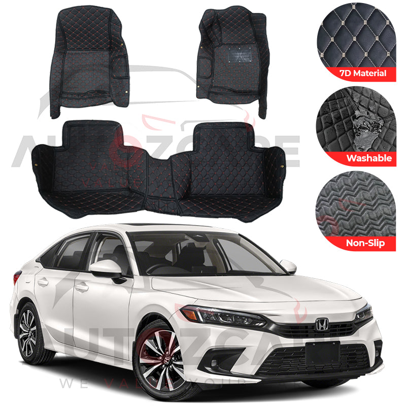 Honda Civic 7D Floor Mat (Tray Style) 3PCS - Model 2022-2025