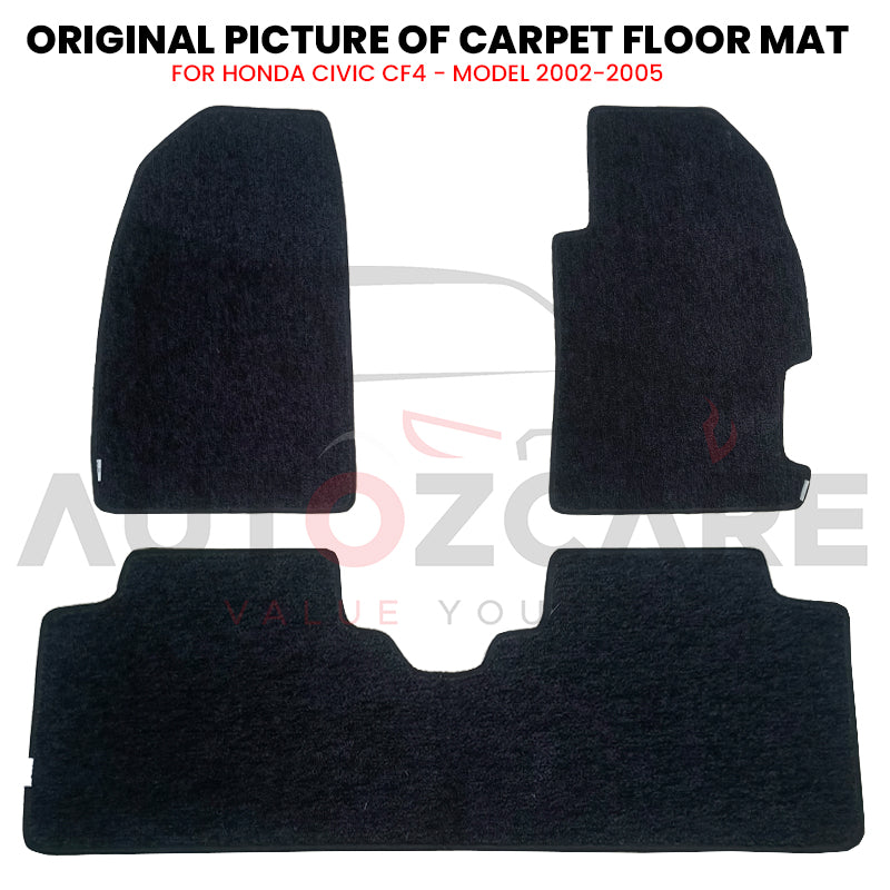 Honda Civic Genuine Fitting Carpet Floor Mat 3PCS - Model 2002-2005