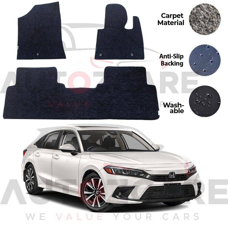 Honda Civic RS Genuine Fitting Carpet Floor Mat 3PCS - Model 2022-2025