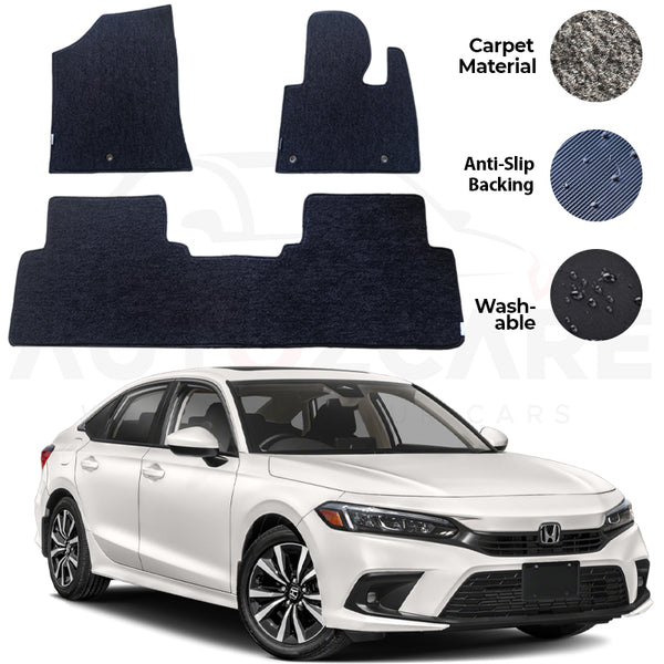 Honda Civic RS Genuine Fitting Carpet Floor Mat 3PCS - Model 2022-2024