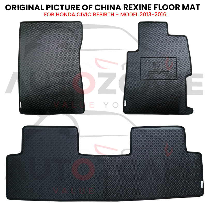 Honda Civic Rebirth China Rexine Floor Mat 3PCS - Model 2013-2016