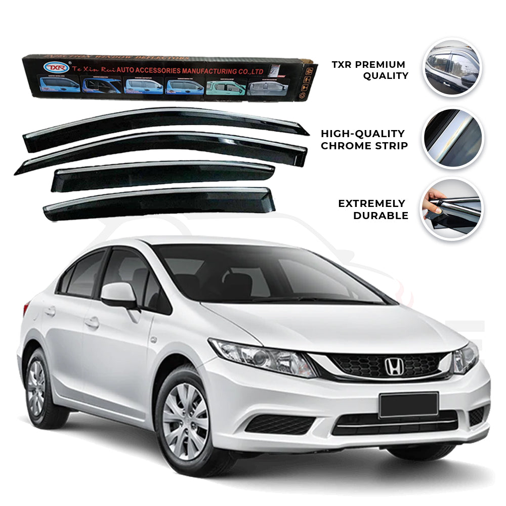 Honda Civic Rebirth TXR Air press sun visor with chrome - Model 2013-2016