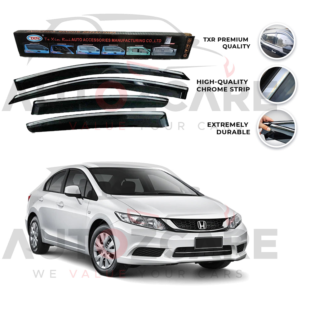 Honda Civic Rebirth TXR Air press sun visor with chrome - Model 2013-2016