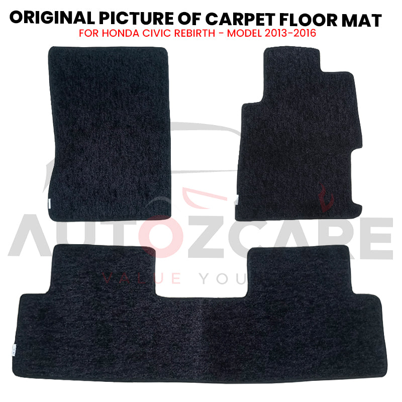 Honda Civic Rebirth Genuine Fitting Carpet Floor Mat 3PCS - Model 2013-2016