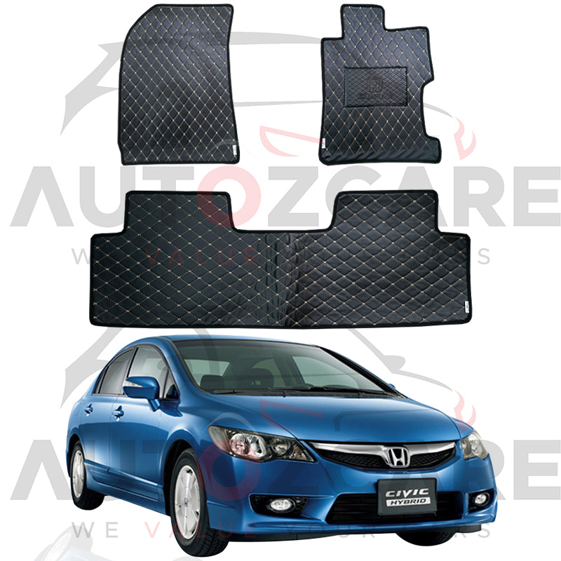 Honda Civic Reborn 7D Floor Mat (Flat Style) 3PCS - Model 2006-2012