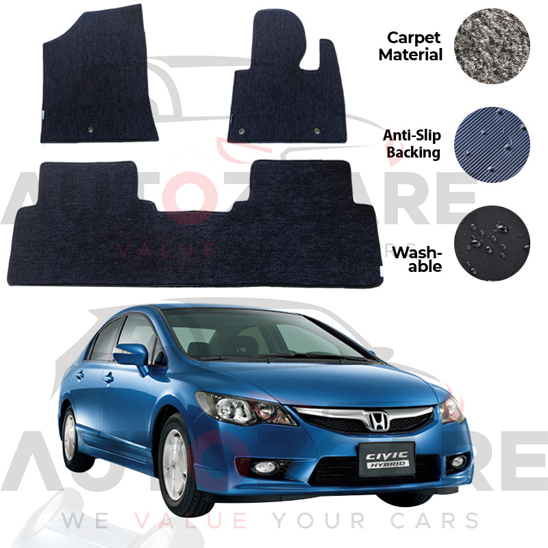 Honda Civic Reborn Genuine Fitting Carpet Floor Mat 3PCS - Model 2006-2012