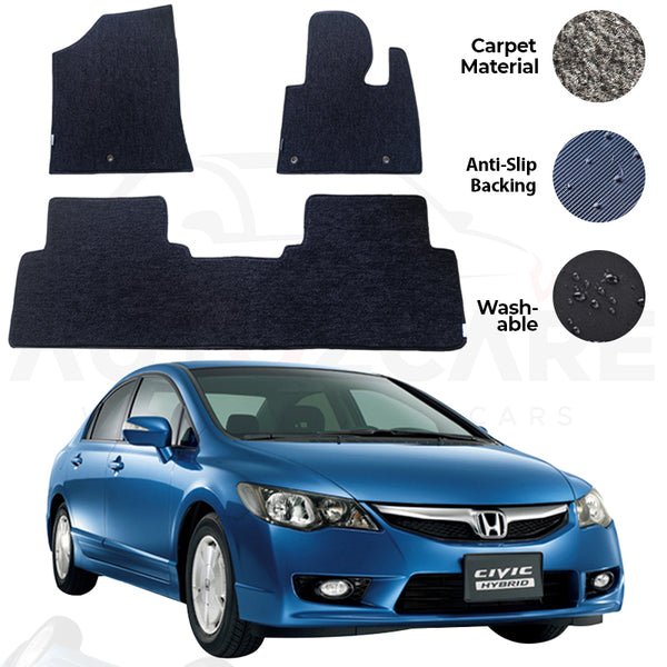 Honda Civic Reborn Genuine Fitting Carpet Floor Mat 3PCS - Model 2006-2012