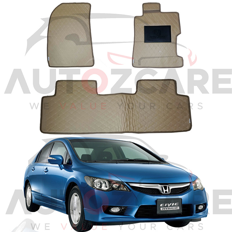 Honda Civic Reborn 7D Floor Mat (Flat Style) 3PCS - Model 2006-2012