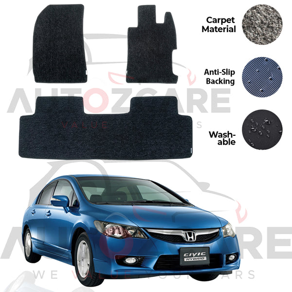 Honda Civic Reborn Genuine Fitting Carpet Floor Mat 3PCS - Model 2006-2012